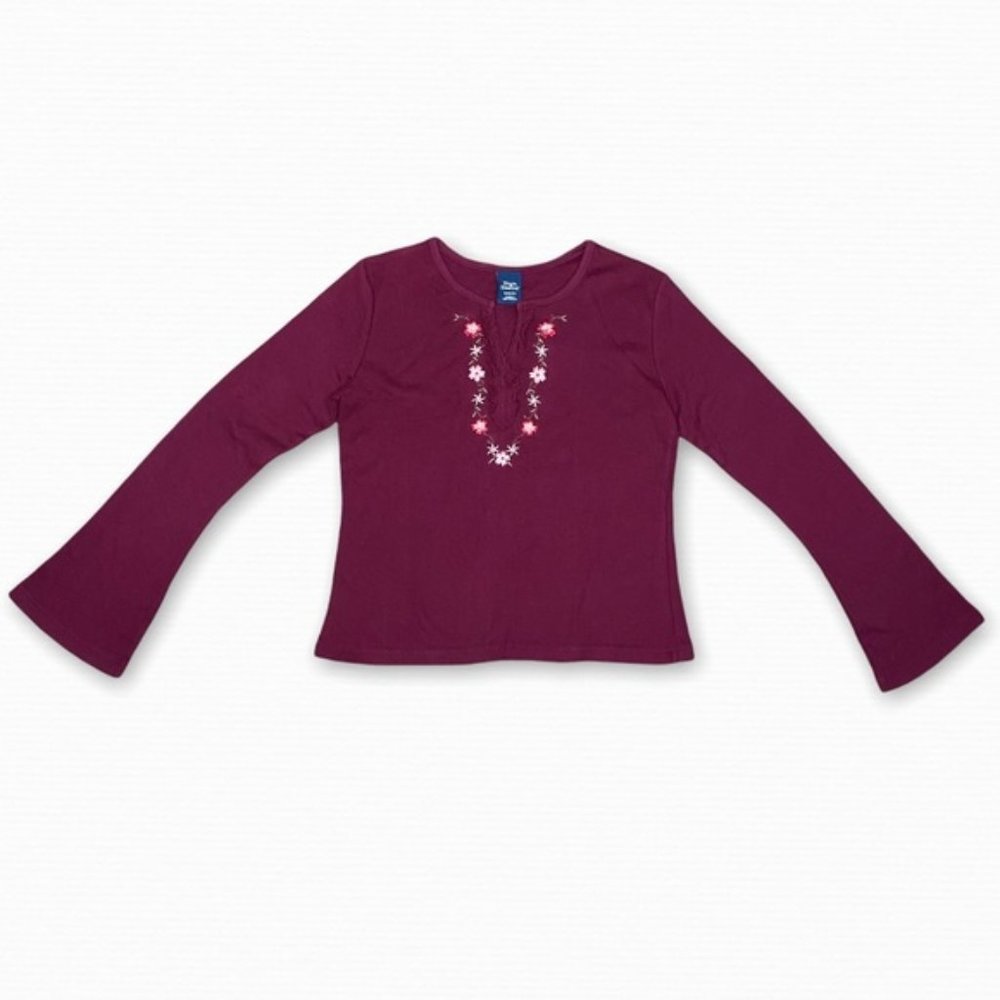 High Sierra Maroon Floral Long Sleeve Shirt Size M NWT